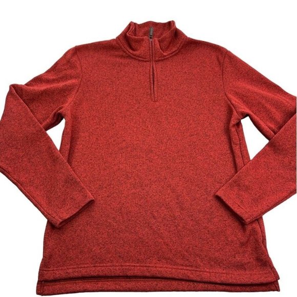 Wrangler‎ Authentics Mens 1/4 Zip Pullover Sweater Size Small Mock Neck Dark Red - Picture 1 of 7